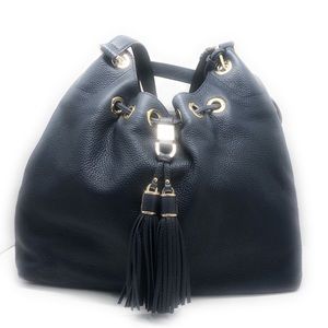 Michael Kors Navy Blue Leather Shoulder Bag